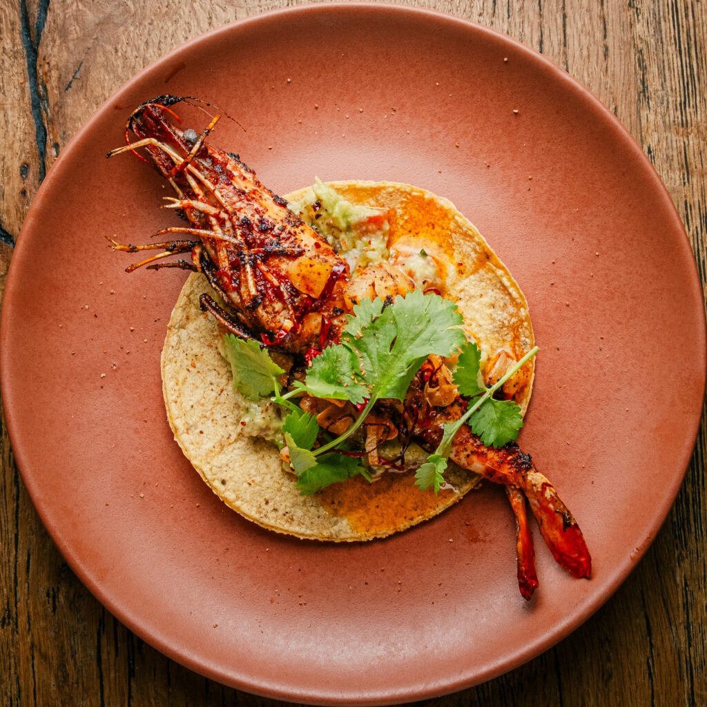 al ajillo krevetové tacos